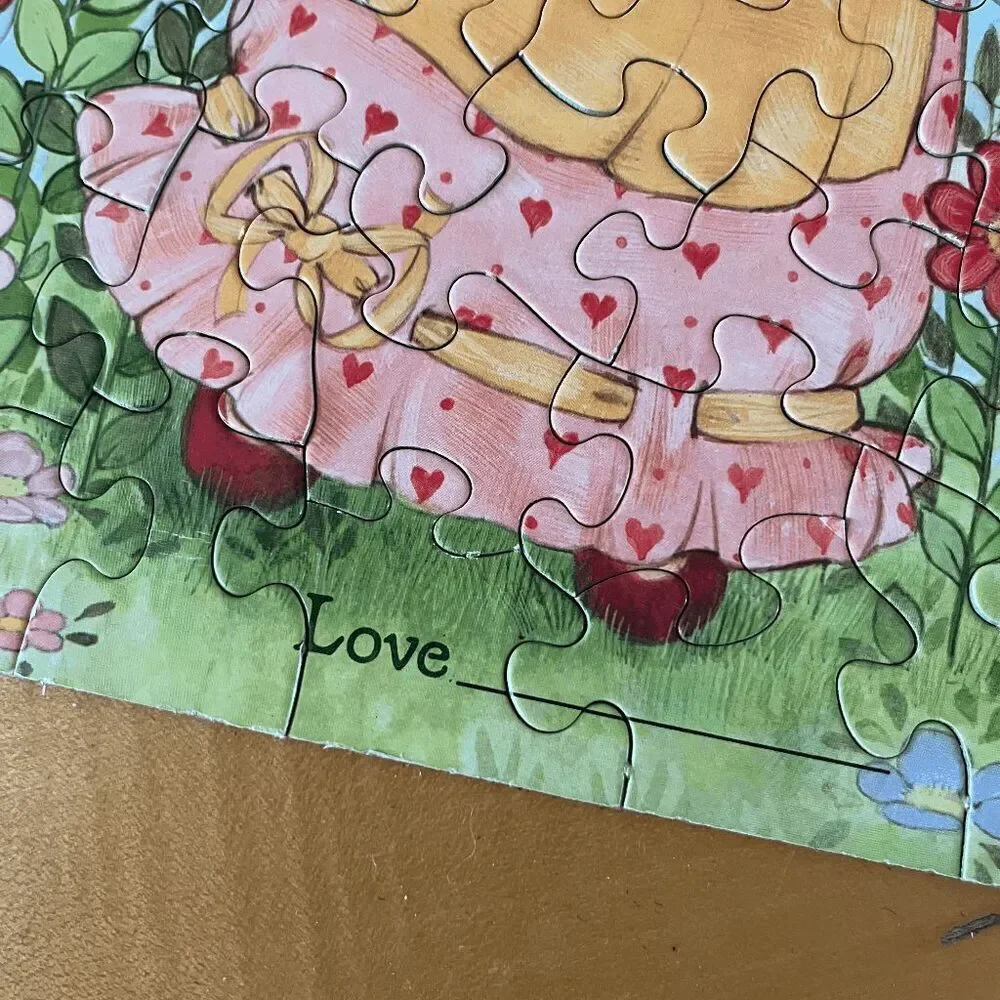 VTG Hallmark Valentine’s Day Puzzle Girl Cat 1970s 7.25x10.25 Complete